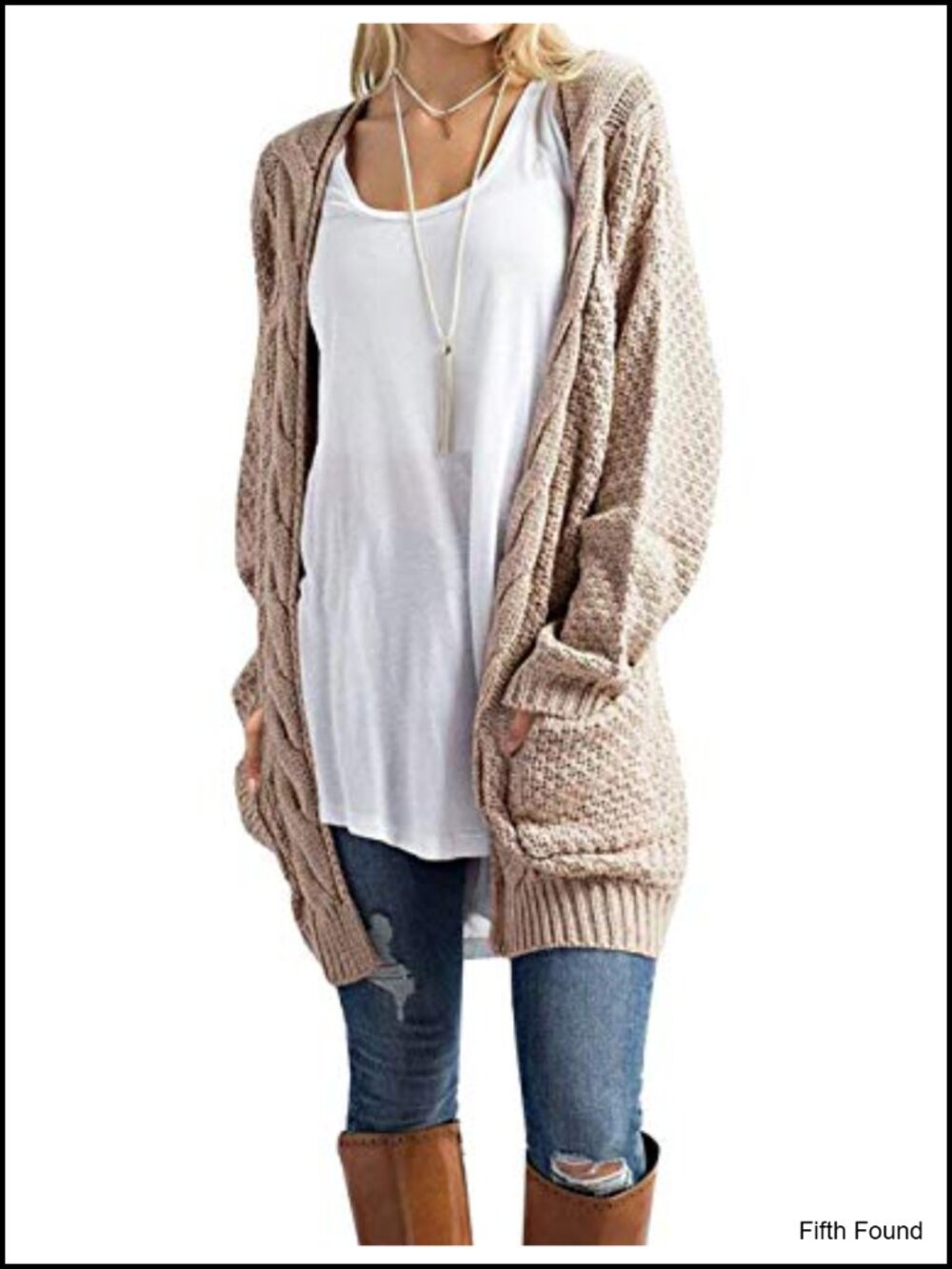 Women's Long Sleeve Open Front Chunky Cable Knit Loose Cardigan Sweater